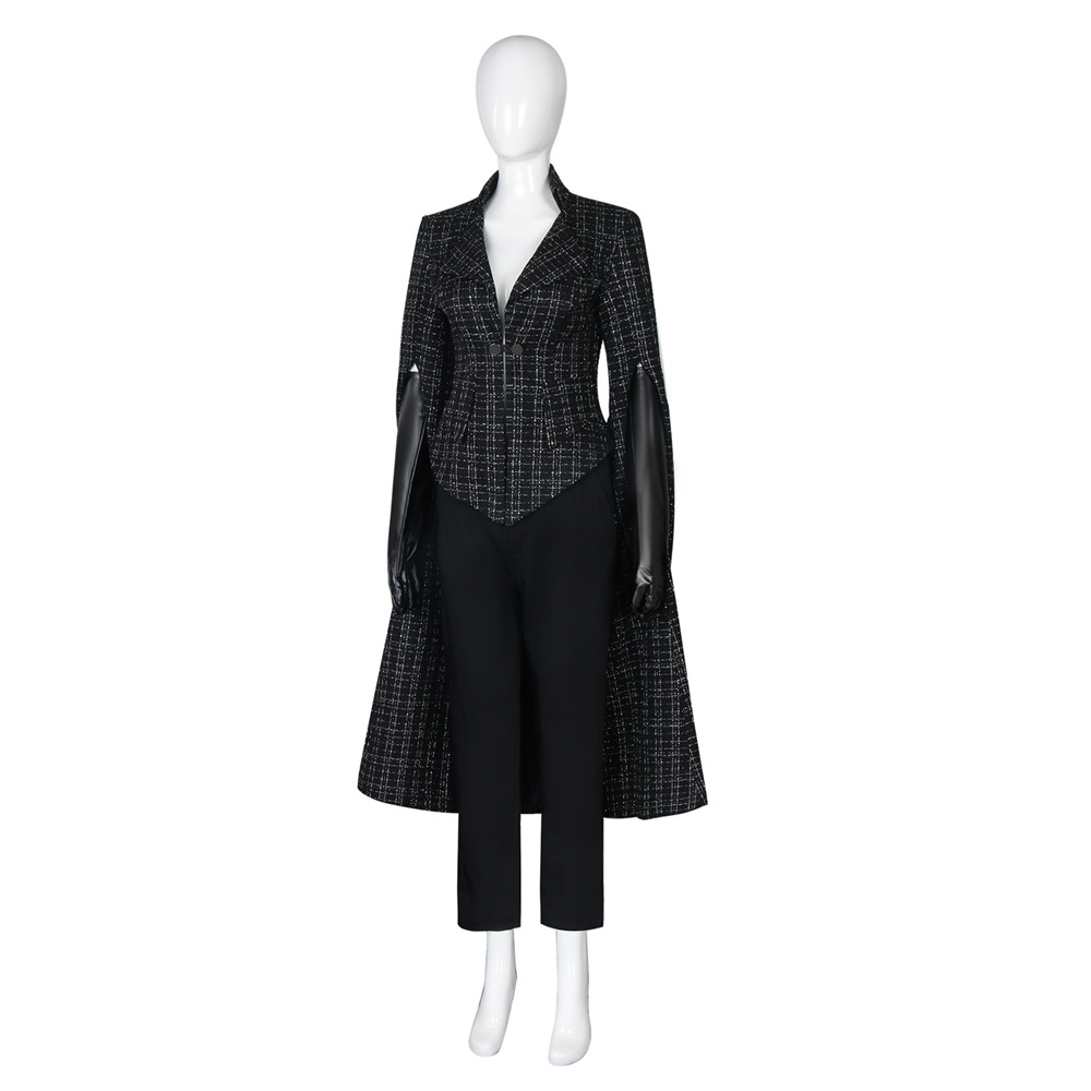 Cruella De Vil Emma Stone Cosplay Costume Coat Gloves (No wig)-2021 Movie