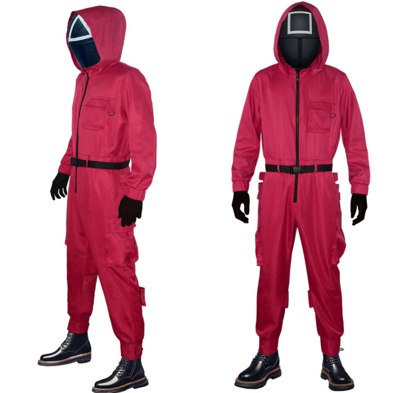 Squid Game Soldier Red Jumpsuit Cosplay Costume (No mask)