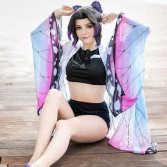 Demon Slayer Kimetsu no Yaiba Kochou Shinobu Swimwear with Cape