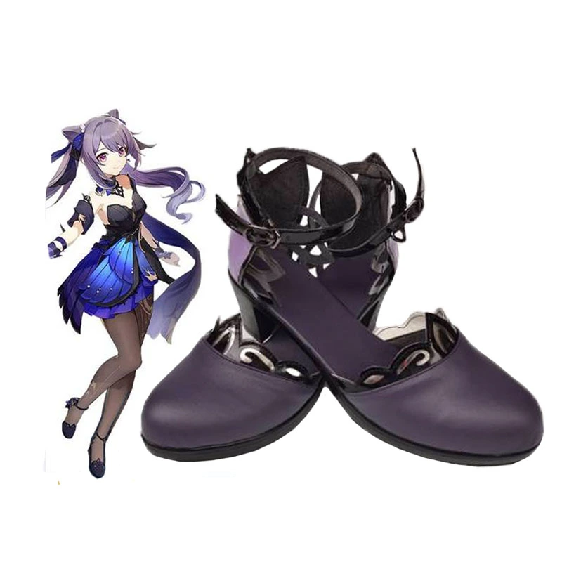 Genshin Impact Keqing Opulent Splendor Cosplay Shoes