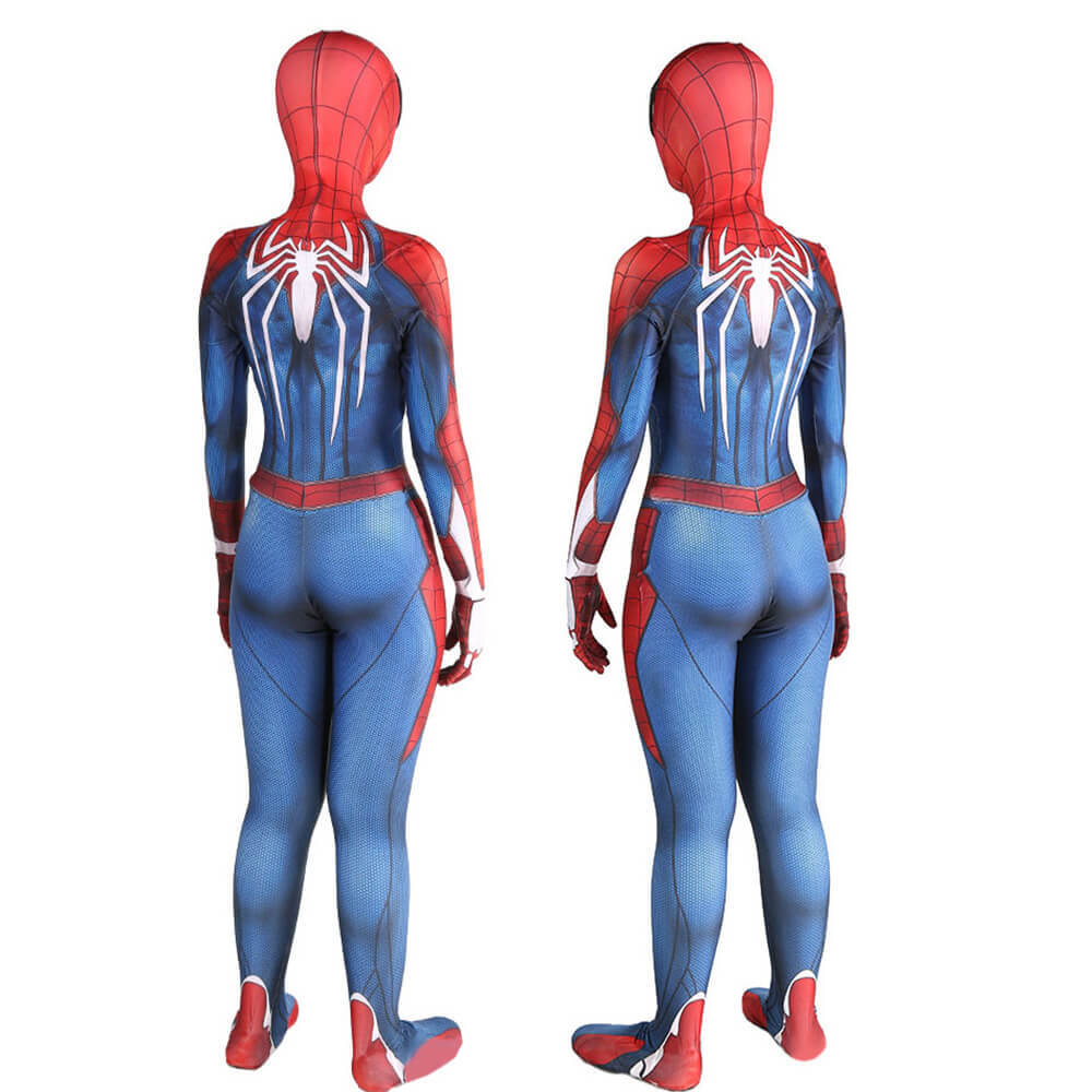 Women Spider-Man PS4 Costume Peter Parke Cosplay Jumpsuit Adults Kids