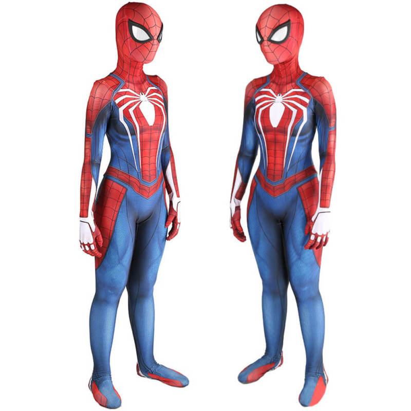 Women Spider-Man PS4 Costume Peter Parke Cosplay Jumpsuit Adults Kids