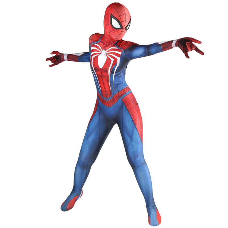 Women Spider-Man PS4 Costume Peter Parke Cosplay Jumpsuit Adults Kids