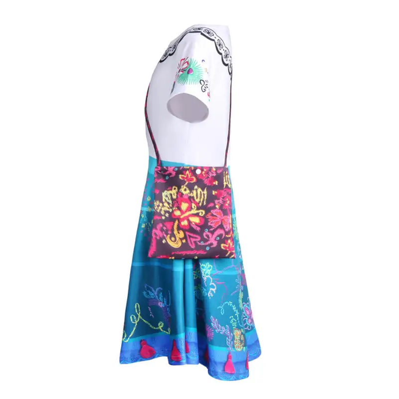Girls Magical Encanto Mirabel Cosplay Dress with Bag Child DISNEY