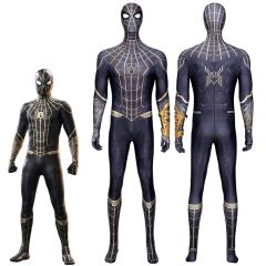 Spider-Man: No Way Home Peter Parker Black and Gold Cosplay Costume