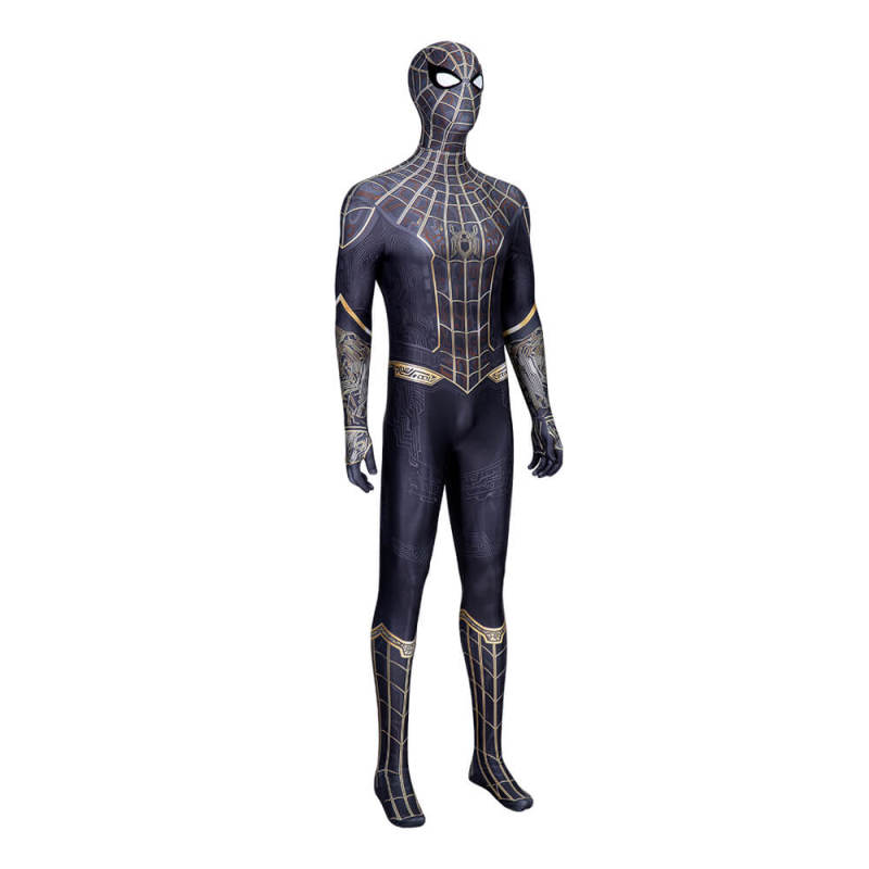 Spider-Man: No Way Home Peter Parker Black and Gold Cosplay Costume