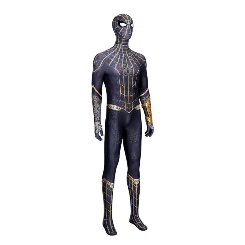 Spider-Man: No Way Home Peter Parker Black and Gold Cosplay Costume