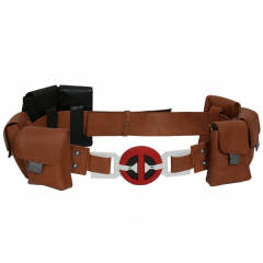 Takerlama Deadpool 2 Belt Buckle Ryan Reynolds Leather Adjustable Belt With 6 Pockets In Stock