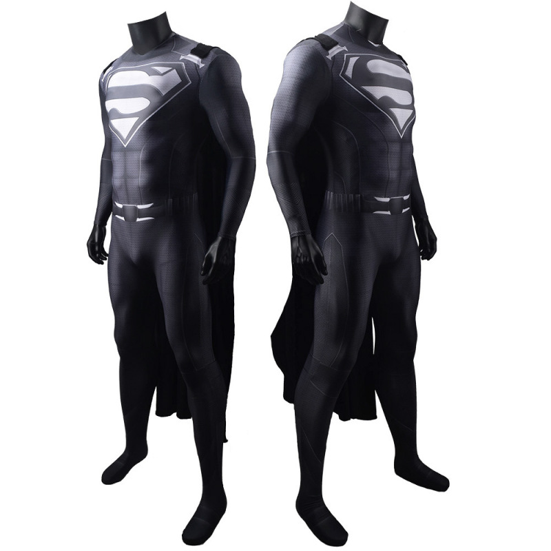 Crisis on Infinite Earths Superman Black Suit Cosplay Costume Adults Kids