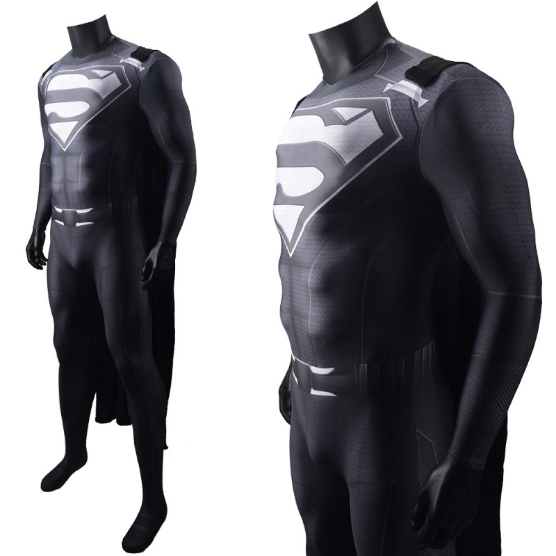 Crisis on Infinite Earths Superman Black Suit Cosplay Costume Adults Kids