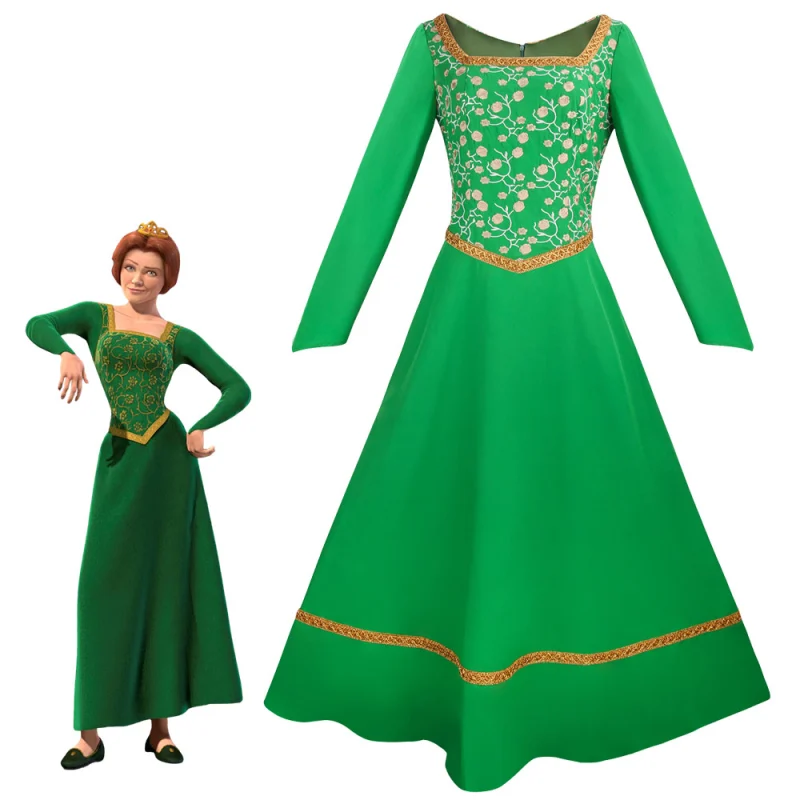 Shrek Princess Fiona Dress Cosplay Costume-Takerlama