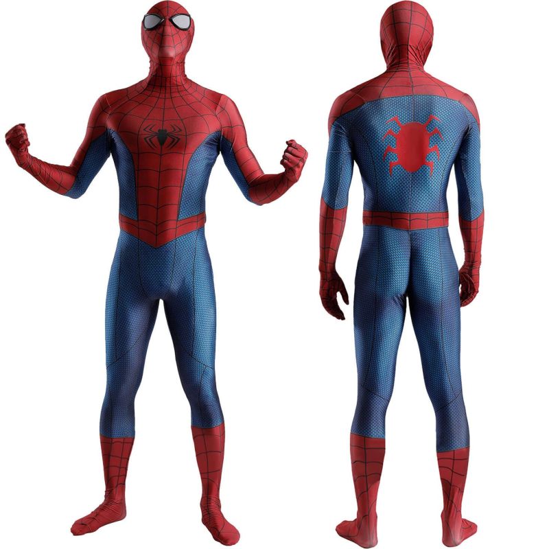 Ultimate Spider-Man Peter Parker Classic Cosplay Costume Adults Kids with Removable Mask