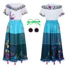 Mirabel Madrigal Cosplay Costume With Glasses Earrings Encanto Adults In Stock-Takerlama