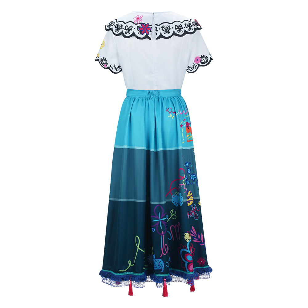 Mirabel Madrigal Cosplay Costume With Glasses Earrings Encanto Adults In Stock-Takerlama