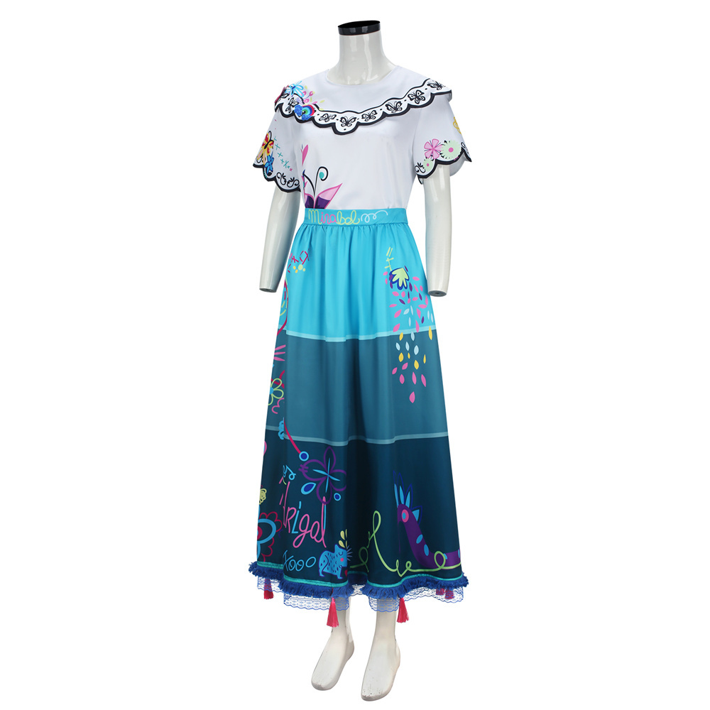 Mirabel Madrigal Cosplay Costume With Glasses Earrings Encanto Adults In Stock-Takerlama