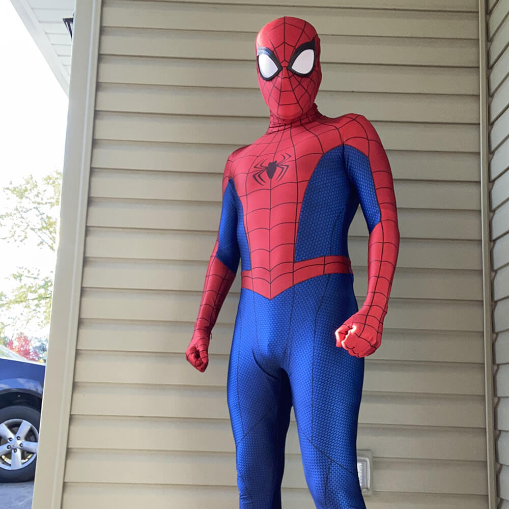 Ultimate Spider-Man Peter Parker Classic Cosplay Costume Adults Kids with Removable Mask