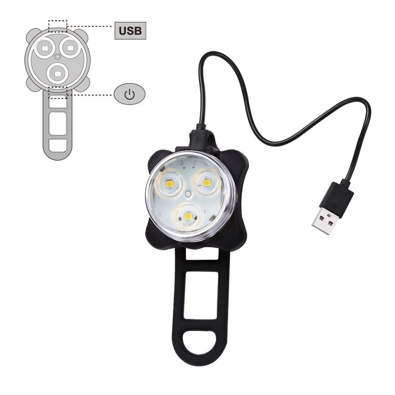 NOFONDA USB Rechargeable LED Bicycle Lights Front Headlight and Rear