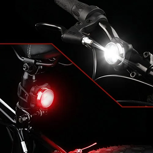 NOFONDA USB Rechargeable LED Bicycle Lights Front Headlight and Rear