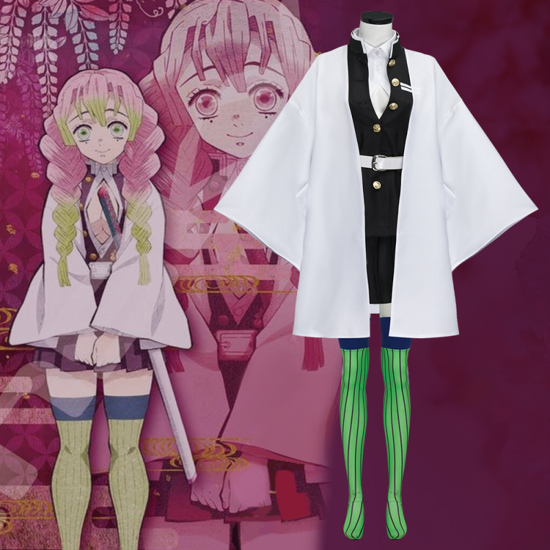 Demon Slayer Kanroji Mitsuri Uniform Cosplay Costume Anime Kimetsu no Yaiba