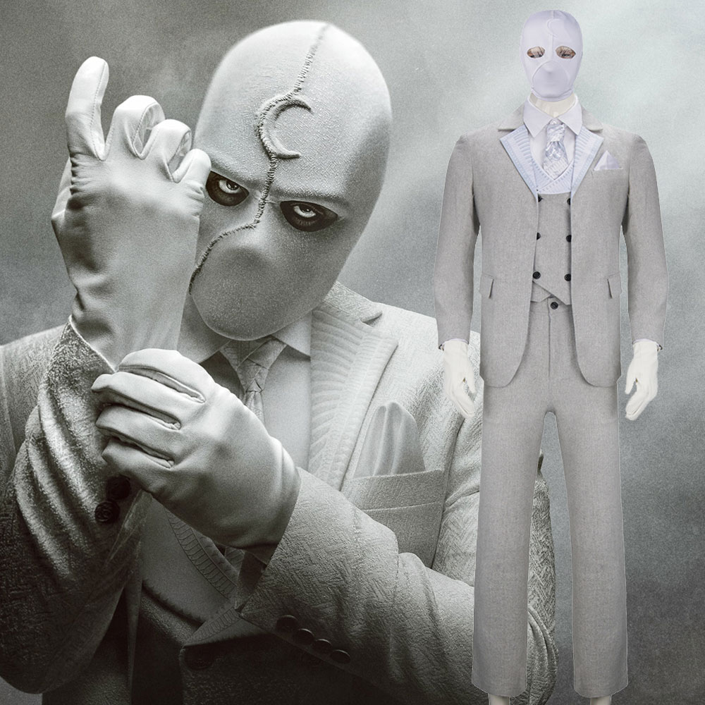 MCU Moon Knight 2022 Mr. Knight Steven Grant Marc Spector Cosplay Costume White Uniform Outfits-Takerlama