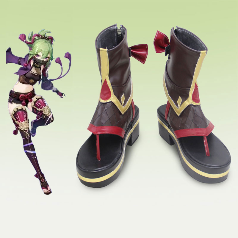 Takerlama Game Genshin Impact Kuki Shinobu Cosplay Shoes Boots