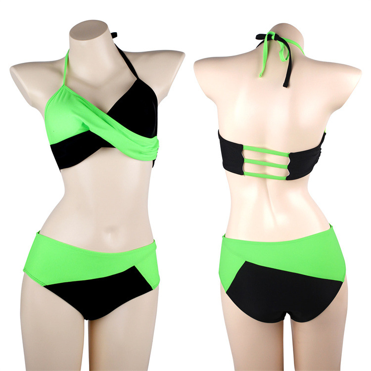 Takerlama Kim Possible Shego Green Black Swimsuit Super Villain Bikini