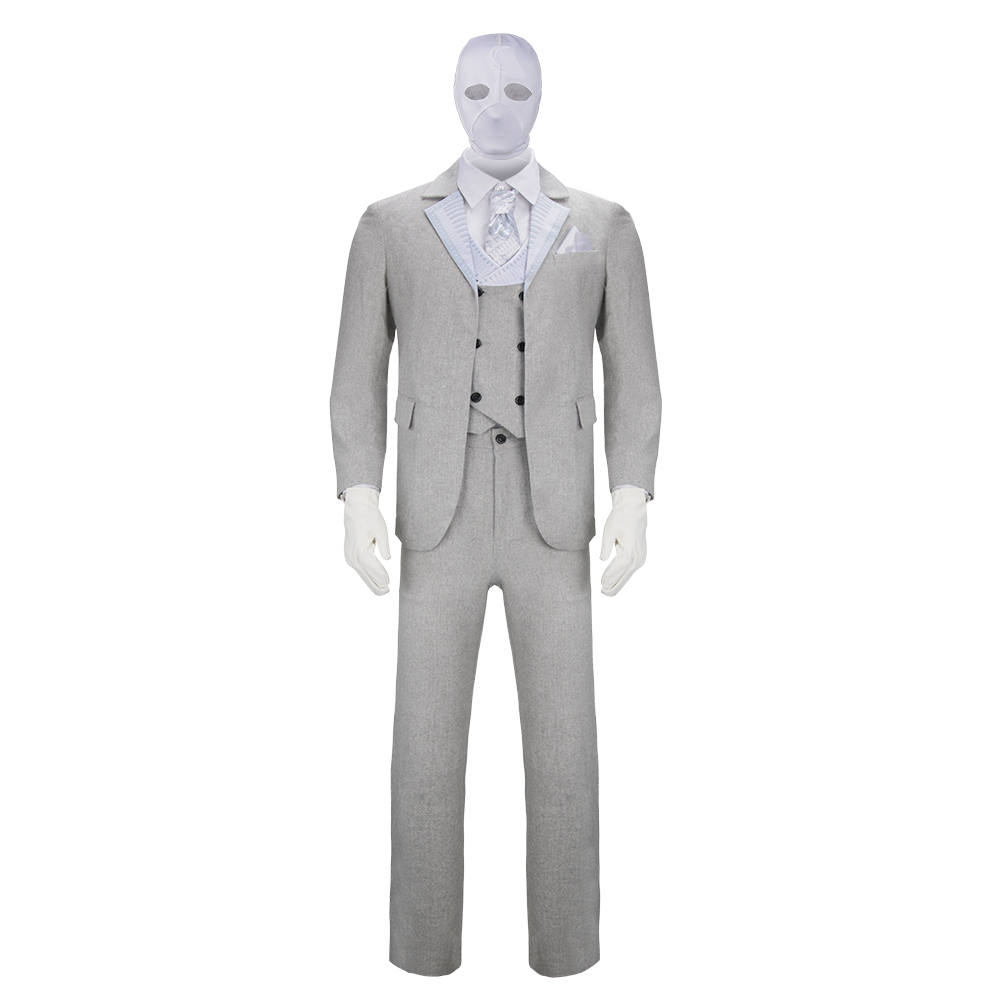 MCU Moon Knight 2022 Mr. Knight Steven Grant Marc Spector Cosplay Costume White Uniform Outfits-Takerlama