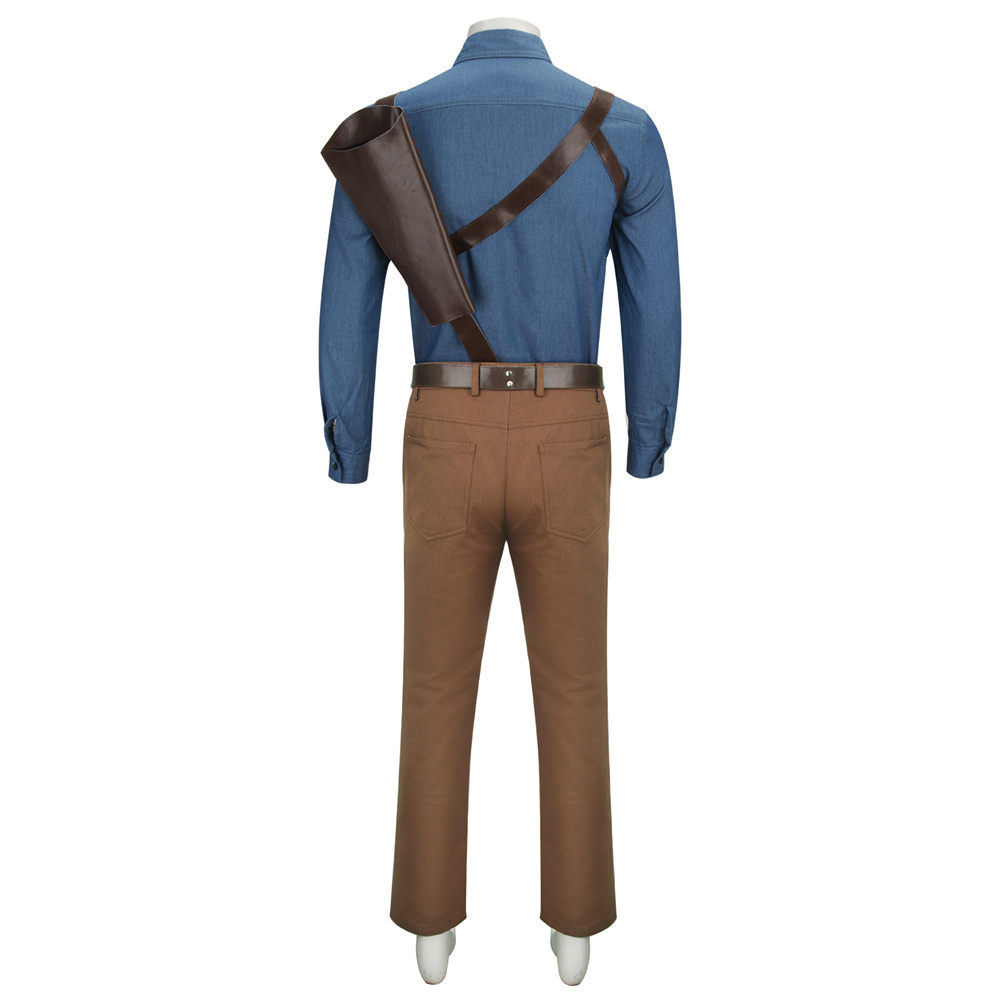 Movie Ash vs Evil Dead Ash Williams Cosplay Costume Blue Uniform Outfits