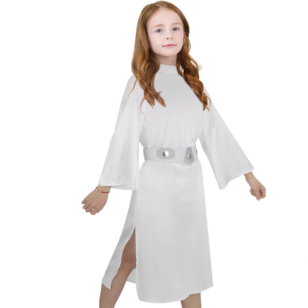 Movie Star Wars A New Hope Princess Leia White Dress Cosplay Costume Women  Adult Kids-Takerlama