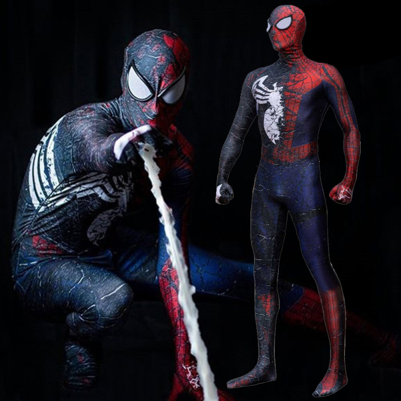 Spider-Man Venom TASM 2 Symbiote Black Zentai Jumpsuit