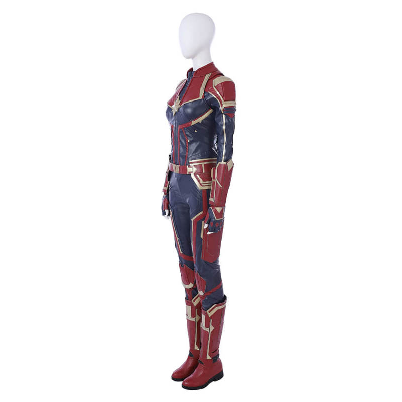 Deluxe Leather Captain Marvel Carol Danvers Cosplay Suit Takerlama