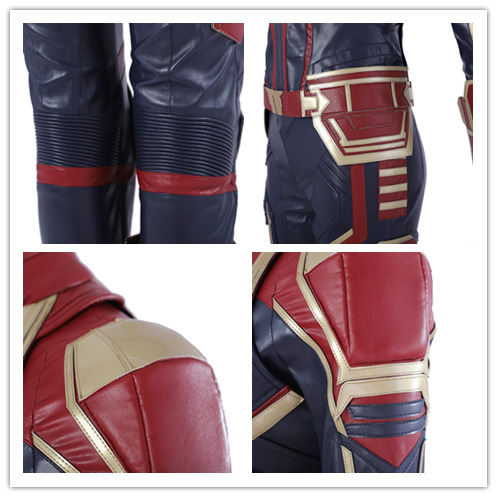 Deluxe Leather Captain Marvel Carol Danvers Cosplay Suit Takerlama
