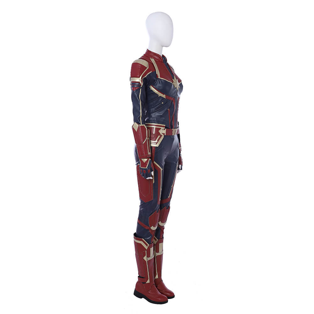 Deluxe Leather Captain Marvel Carol Danvers Cosplay Suit Takerlama