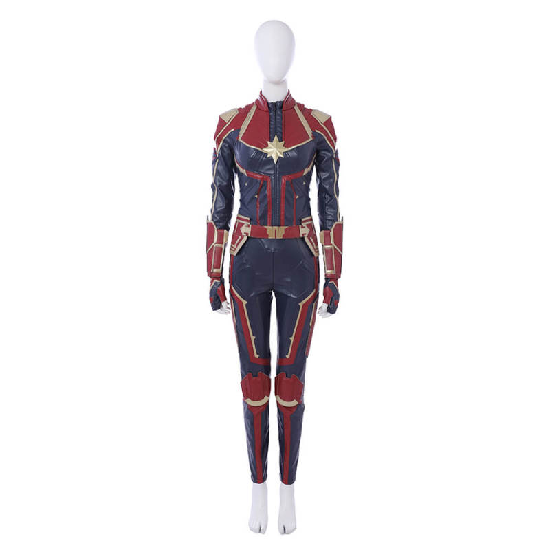 Deluxe Leather Captain Marvel Carol Danvers Cosplay Suit Takerlama