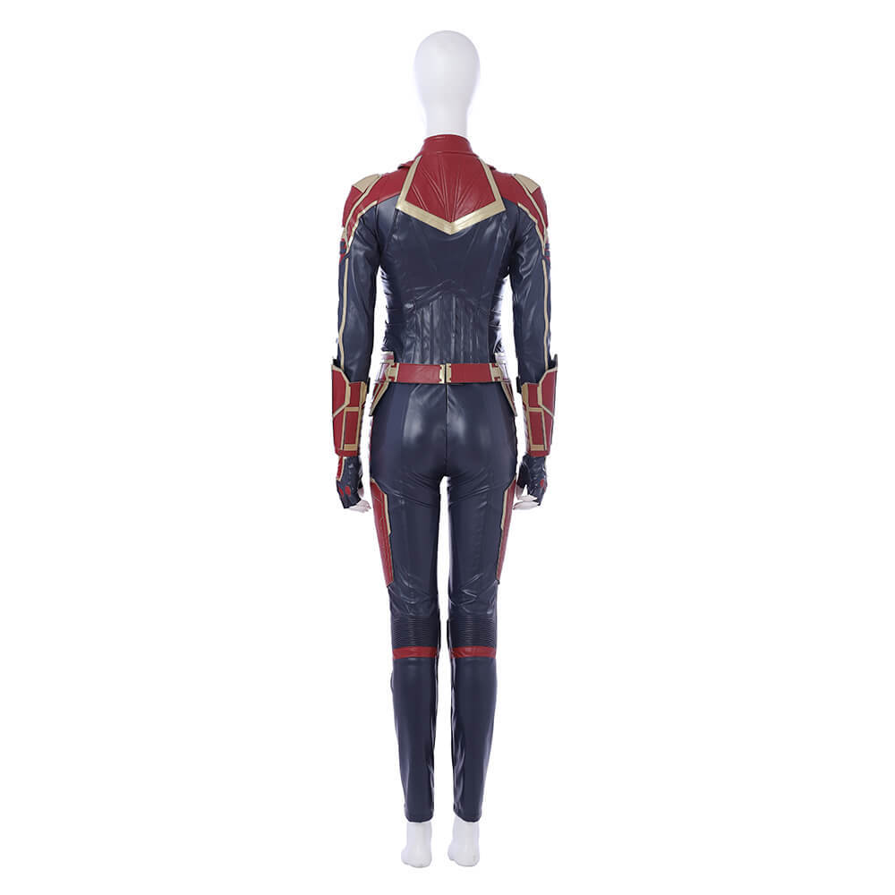 Deluxe Leather Captain Marvel Carol Danvers Cosplay Suit Takerlama