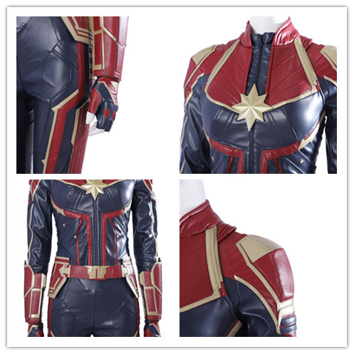 Deluxe Leather Captain Marvel Carol Danvers Cosplay Suit Takerlama