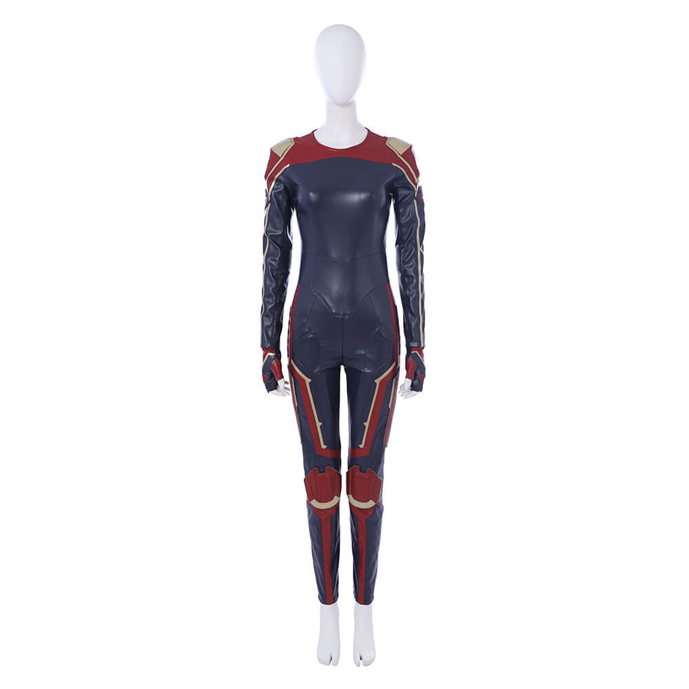 Deluxe Leather Captain Marvel Carol Danvers Cosplay Suit Takerlama