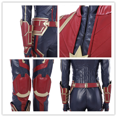 Deluxe Leather Captain Marvel Carol Danvers Cosplay Suit Takerlama