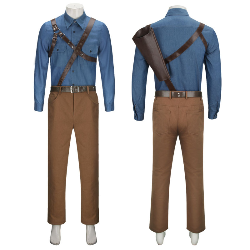 Ash Williams Cosplay Costume Blue Uniform Outfits Movie Ash vs Evil Dead(Ready To Ship) Takerlama