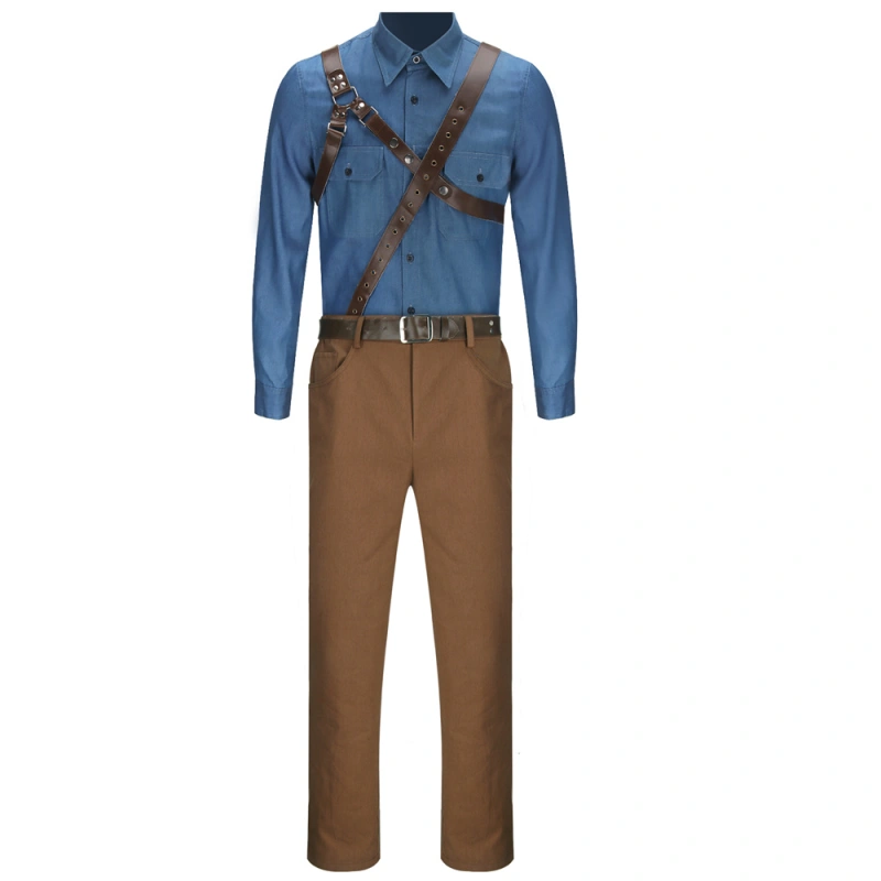 Ash Williams Cosplay Costume Blue Uniform Outfits Movie Ash vs Evil Dead(Ready To Ship) Takerlama