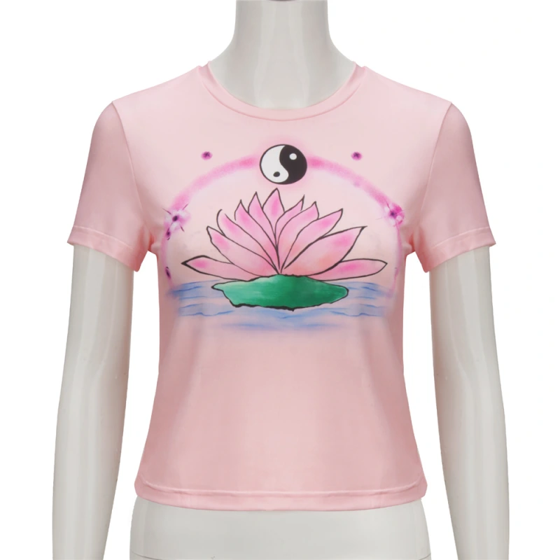 Adult Erika Vu Lana Condo Pink Lotus T-Shirt Cosplay Costume