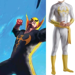 Iron Fist Danny Rand Superhero Cosplay Costume White Bodysuit With Belt