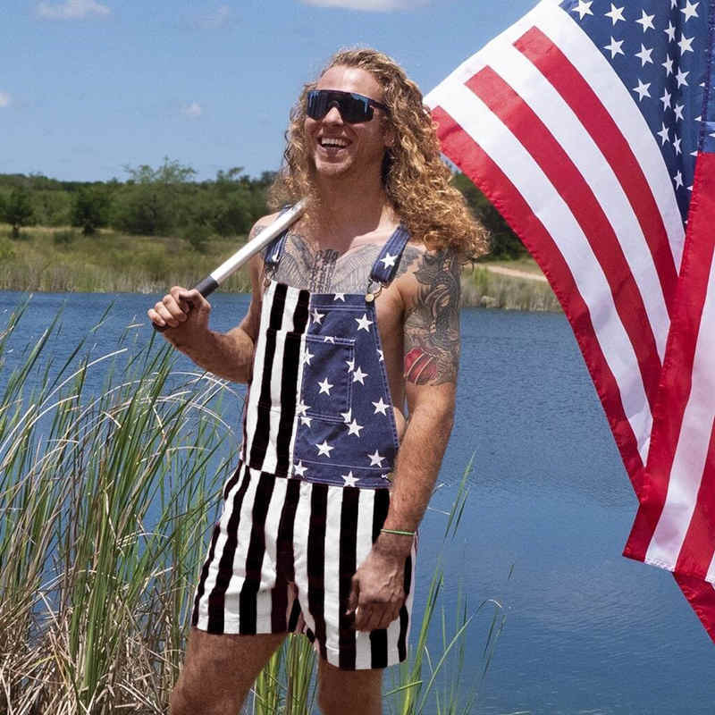 Independence Day Jumpsuit Star Stripe Suspender Pants 4th of July Clothing Overalls Stripe