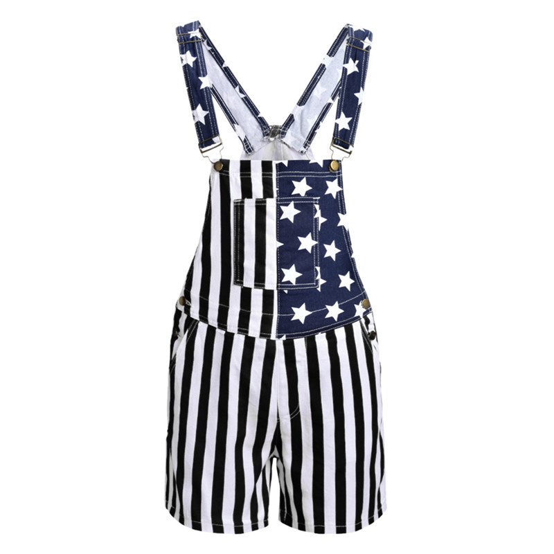 Independence Day Jumpsuit Star Stripe Suspender Pants 4th of July Clothing Overalls Stripe