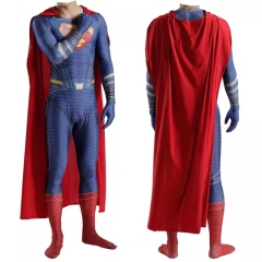 Man of Steel 2 Superman Clark Kent Costume Jumpsuit With Cloak