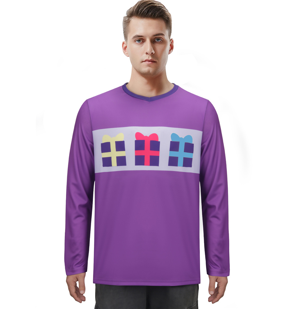 Joe Purple Shirt Blue's Clues & You Cosplay Costume Adult Men Gift-Takerlama