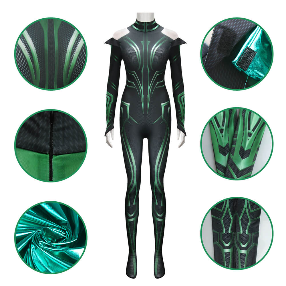 New Hela Costume Thor Ragnarok The Goddess of Death Cosplay Jumpsuit Outfits-Takerlama