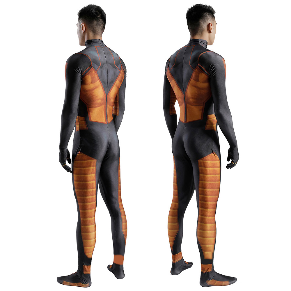 Human Torch Cosplay Costume Fantastic Four Johnny Storm Jumpsuit Takerlama