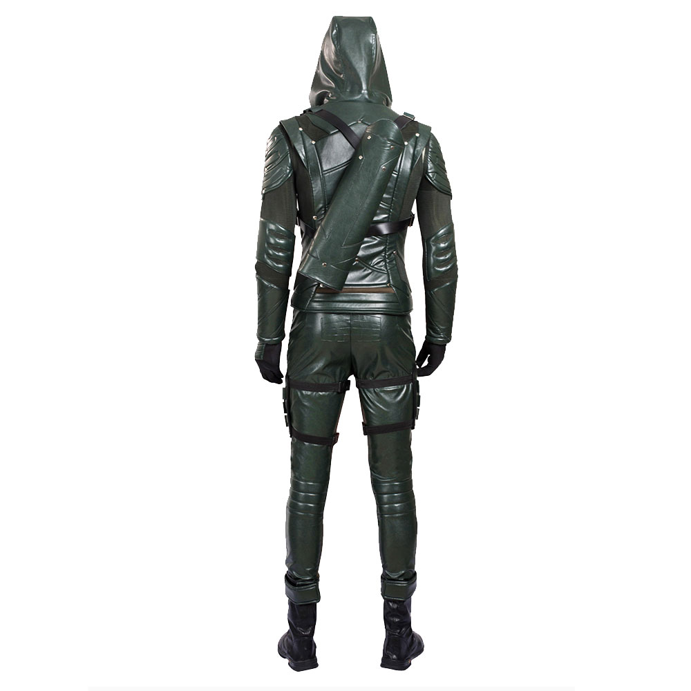 DC Comic Green Arrow Season 5 Oliver Queen Arrow Cosplay Costume With Boots Gloves Mask OutfitsTakerlama