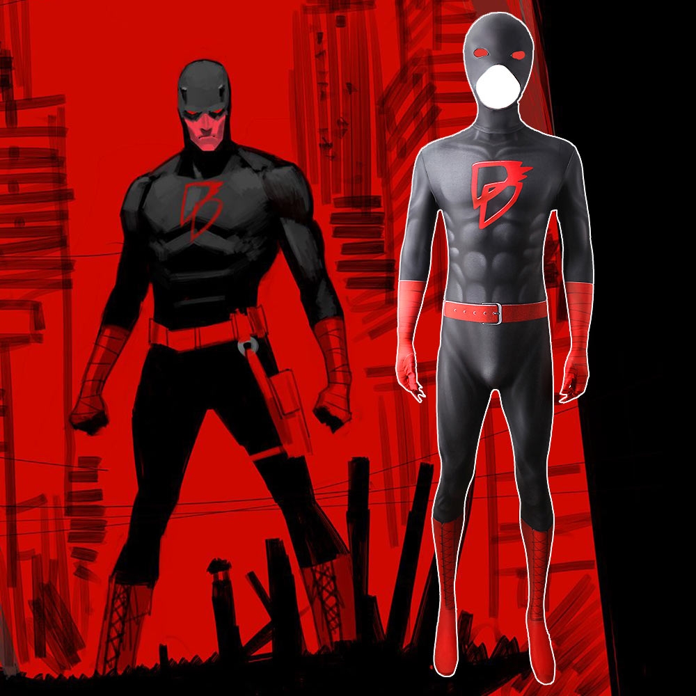 Marvel Matt Murdock Daredevil Black Red Cosplay Costume All New All